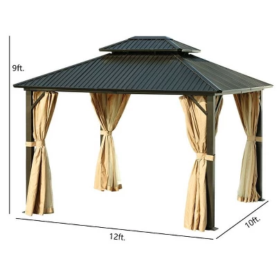 Aoodor Hardtop Gazebo Outdoor Tent Shelter Canopy 10' X 12' With Netting 8 Aoodor Hardtop Gazebo Outdoor Tent Shelter Canopy 10' X 12' With Netting - Image 6