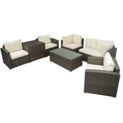 7pc Wicker Patio Seating Set With Cushions & Storage Box - Gray/Beige - GODEER 18 7pc Wicker Patio Seating Set With Cushions & Storage Box - Gray/Beige - GODEER -Sunnydaze Decor Store GUEST 3ce846b6 8529 4db2 a7fd 2cc6356a48f5