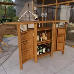 Patio Bar Table Teak - Olivia & May -Sunnydaze Decor Store GUEST 3d5b1d29 6e6a 4851 9363 acbd38919b6d