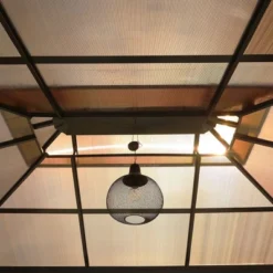 Aoodor 10'x 13 In Gazebo Polycarbonate Hardtop Roof, Aluminum Frame With Mosquito And Curtain, Blue -Sunnydaze Decor Store GUEST 3d787523 bf1c 4386 9f55 7e0ec6a7898e