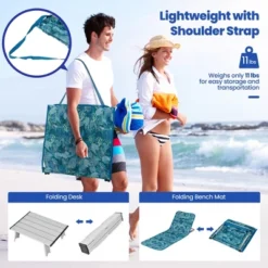 Tangkula 3PCS Folding Beach Mat Set Adjustable Beach Lounge Chair & Side Table Set 21 Tangkula 3PCS Folding Beach Mat Set Adjustable Beach Lounge Chair & Side Table Set -Sunnydaze Decor Store GUEST 3dedfc1c 7435 4f99 a690 1e90b5039df6