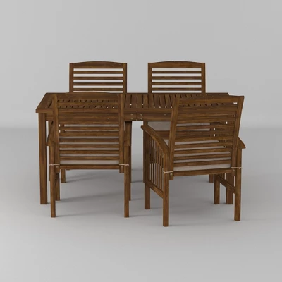Ravenscroft 5pc Acacia Wood Patio Dining Set - Saracina Home 4 Ravenscroft 5pc Acacia Wood Patio Dining Set - Saracina Home - Image 2