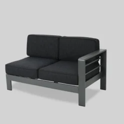 Cape Coral 5pc Aluminum Sofa Set With Cushions - Dark Gray - Christopher Knight Home -Sunnydaze Decor Store GUEST 3ff9cb17 d49f 4325 9c89 d26b04c72747