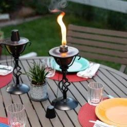 BirdRock Home 2-Pack Outdoor Wide Conical Torches - Tabletop Stand - Distressed Bronze -Sunnydaze Decor Store GUEST 408ab9a0 40ad 4c3c b61a bcee251c41fc