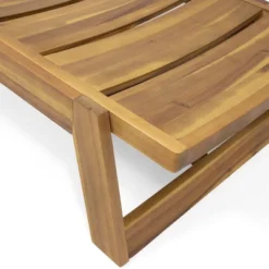 Kyoto 3pc Outdoor Acacia Wood Chaise Lounge Set - Teak/Yellow - Christopher Knight Home -Sunnydaze Decor Store GUEST 41305d3e c732 413e aae8 84afc61cd4c2