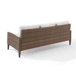 Capella Outdoor Wicker Sofa - Cream/Brown - Crosley 18 Capella Outdoor Wicker Sofa - Cream/Brown - Crosley -Sunnydaze Decor Store GUEST 41be429c 65f5 4363 8b53 2863f7e165cf