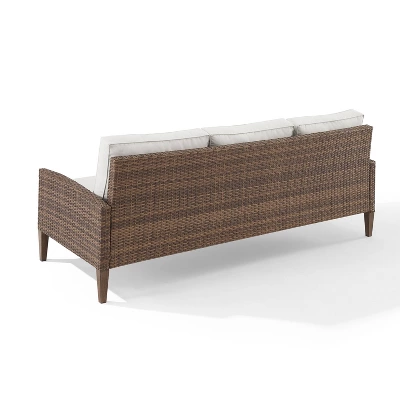 Capella Outdoor Wicker Sofa - Cream/Brown - Crosley 9 Capella Outdoor Wicker Sofa - Cream/Brown - Crosley - Image 7
