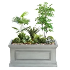 LuxenHome Gray MgO Rectangular Box Flower Pot Planter -Sunnydaze Decor Store GUEST 41d6b1c5 bdf2 4895 8f36 76c0f24172bf