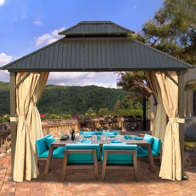 Aoodor Hardtop Gazebo Outdoor Tent Shelter Canopy 10' X 12' With Netting 7 Aoodor Hardtop Gazebo Outdoor Tent Shelter Canopy 10' X 12' With Netting - Image 5