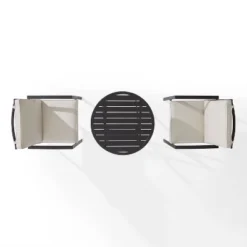 3pc Kaplan Outdoor Steel Chat Set Oatmeal/Bronze - Crosley -Sunnydaze Decor Store GUEST 427c861e 8c33 4a83 952b a86643bfaf93