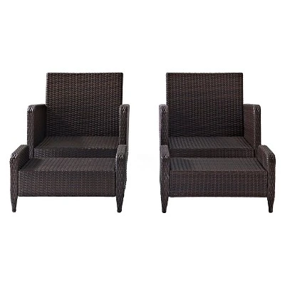 Kiawah 4 Piece Outdoor Wicker Seating Set Sangria - Crosley 5 Kiawah 4 Piece Outdoor Wicker Seating Set Sangria - Crosley - Image 3