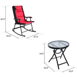Costway 3 PCS Outdoor Folding Rocking Chair Table Set Bistro Sets Patio Furniture Red 16 Costway 3 PCS Outdoor Folding Rocking Chair Table Set Bistro Sets Patio Furniture Red -Sunnydaze Decor Store GUEST 4347d4da 5c66 4647 ab1b 713e817b49aa