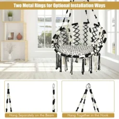 Costway Hanging Hammock Chair With Cushion Macrame Swing Cotton Rope Indoor Outdoor 16 Costway Hanging Hammock Chair With Cushion Macrame Swing Cotton Rope Indoor Outdoor -Sunnydaze Decor Store GUEST 438b28f8 362a 424b 8f67 3da8283b781c