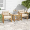 Costway 3PCS Patio PE Wicker Conversation Set Acacia Wood Frame WithSeat & Back Cushions -Sunnydaze Decor Store GUEST 43a11ab8 0e28 447f bfb8 7131fefdb37e