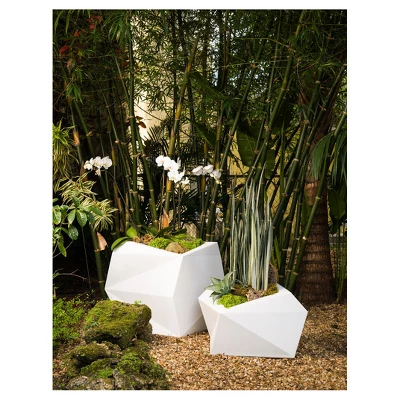 Crescent Garden 26" Wide Origami Plastic Novelty Planters 2 Crescent Garden 26" Wide Origami Plastic Novelty Planters