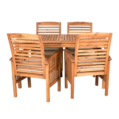 Ravenscroft 5pc Acacia Wood Patio Dining Set - Saracina Home 16 Ravenscroft 5pc Acacia Wood Patio Dining Set - Saracina Home - Image 14
