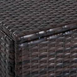 Outsunny 2 Pc 20" Outdoor PE Rattan Wicker Ottoman, Fade-Resistant Patio Footrest With Soft Cushion, Steel Frame, Dark Brown, White -Sunnydaze Decor Store GUEST 43ed4aff 980e 4220 8d1b c2fcdee67818