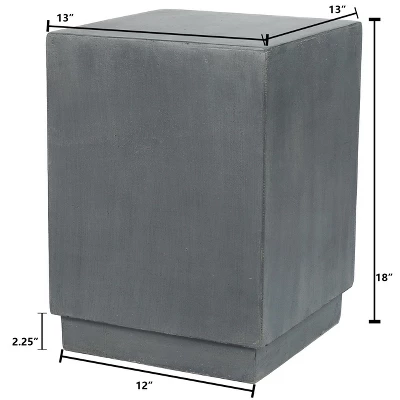 LuxenHome Gray Cement Indoor Outdoor Square Side Table 9 LuxenHome Gray Cement Indoor Outdoor Square Side Table - Image 7