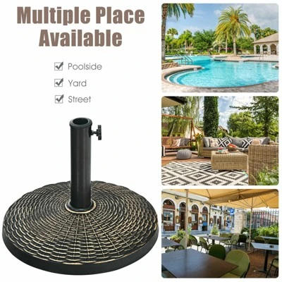 Tangkula 18" Patio Resin Umbrella Base, 24 LBS Outdoor Heavy Duty Round Umbrella Base 6 Tangkula 18" Patio Resin Umbrella Base, 24 LBS Outdoor Heavy Duty Round Umbrella Base - Image 4