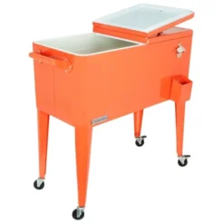 80qt Portable Rolling Patio Cooler - Permasteel 23 80qt Portable Rolling Patio Cooler - Permasteel -Sunnydaze Decor Store GUEST 450faf73 ae71 4949 a469 aa884fafc7fd