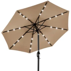 Best Choice Products 10ft Solar LED Lighted Patio Umbrella W/ Tilt Adjustment, UV-Resistant Fabric -Sunnydaze Decor Store GUEST 462282aa 95ad 4052 9dcb e856f2501669
