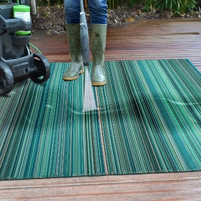 World Rug Gallery Contemporary Stripe Reversible Plastic Outdoor Rugs 11 World Rug Gallery Contemporary Stripe Reversible Plastic Outdoor Rugs - Image 9