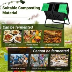 Costway Dual Chamber Compost Tumbler Outdoor Rotating Chamber Compost Bin 34.5 Gallon 17 Costway Dual Chamber Compost Tumbler Outdoor Rotating Chamber Compost Bin 34.5 Gallon -Sunnydaze Decor Store GUEST 46dc3740 5b6b 4de1 a003 ffa3e3614dc5