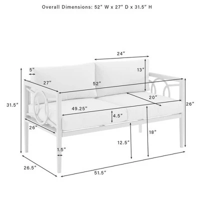 Ashford 4pc Outdoor Metal Conversation Set - Cream - Crosley 14 Ashford 4pc Outdoor Metal Conversation Set - Cream - Crosley - Image 12