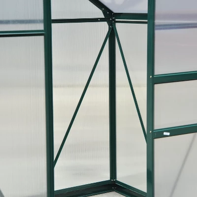 Outsunny Walk-in Plant Greenhouse For Backyard/Outdoor Use With Window And Door, Aluminum Frame, PC Board 8 Outsunny Walk-in Plant Greenhouse For Backyard/Outdoor Use With Window And Door, Aluminum Frame, PC Board - Image 6