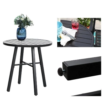 3pc Patio Dining Set With Small Round Steel Table & Sling Chairs - Captiva Designs 4 3pc Patio Dining Set With Small Round Steel Table & Sling Chairs - Captiva Designs - Image 2