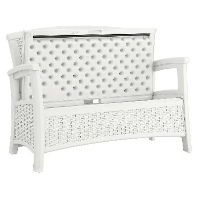 Suncast ELEMENTS Resin Patio Storage Loveseat - White 3 Suncast ELEMENTS Resin Patio Storage Loveseat - White