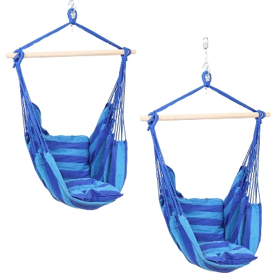 Sunnydaze Decor Sunnydaze Double Cushion Hanging Rope Hammock Chair Swing For Backyard And Patio - 2-Pack 12 Sunnydaze Decor Sunnydaze Double Cushion Hanging Rope Hammock Chair Swing For Backyard And Patio - 2-Pack - Image 10