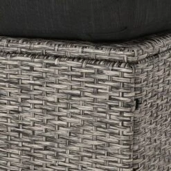 Puerta 2pk Outdoor Wicker Ottomans With Cushions - Black/Dark Gray - Christopher Knight Home -Sunnydaze Decor Store GUEST 4a0d64f8 ede3 4afb 8fcd 19ca9987a407