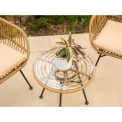 Barton 3-Pieces Outdoor Patio Set Chat Conversation Wicker Seat Cushion And Table, Beige 10 Barton 3-Pieces Outdoor Patio Set Chat Conversation Wicker Seat Cushion And Table, Beige -Sunnydaze Decor Store GUEST 4a194582 743d 4223 9317 0ed34e8f0642