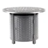 Oakland Living Aluminum Round Outdoor Patio Dining Table With Lid & Covers Gray