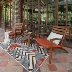 Westlake 3pc Wood Patio Chat Set With Cushion - Red Brick - Cambridge Casual -Sunnydaze Decor Store GUEST 4aff07c6 ef7d 4b08 a48f 589ec7f023e1