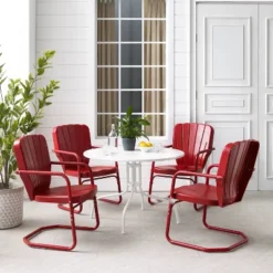 Ridgeland 5pc Outdoor Dining Set - Red - Crosley 14 Ridgeland 5pc Outdoor Dining Set - Red - Crosley -Sunnydaze Decor Store GUEST 4b4581d4 2379 4c62 8139 7c27efedb75a
