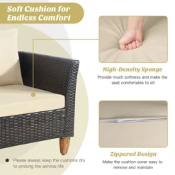 Costway 3PCS Patio Wicker Rattan Sofa Set Furniture Outdoor Acacia Wood Conversation 20 Costway 3PCS Patio Wicker Rattan Sofa Set Furniture Outdoor Acacia Wood Conversation -Sunnydaze Decor Store GUEST 4b69545a d8ea 4452 aa95 090e487695a0