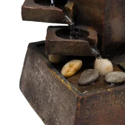 11" Resin Tiered Stone Eternity Tabletop Fountain Brown - Alpine Corporation -Sunnydaze Decor Store GUEST 4b6c6aae 2a9d 4ca0 a7f5 137896dea110