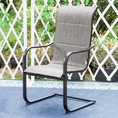 Patio Set With Steel Table With 1.57" Umbrella Hole & Padded Sling Arm Chairs - Captiva Designs 11 Patio Set With Steel Table With 1.57" Umbrella Hole & Padded Sling Arm Chairs - Captiva Designs - Image 9