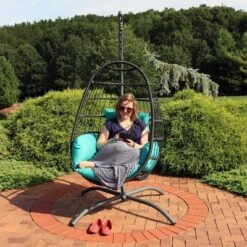 Sunnydaze Decor Sunnydaze Outdoor Resin Wicker Patio Penelope Hanging Basket Egg Chair Swing With Cushions, Headrest, And Steel Stand Set - 3pc 14 Sunnydaze Decor Sunnydaze Outdoor Resin Wicker Patio Penelope Hanging Basket Egg Chair Swing With Cushions, Headrest, And Steel Stand Set - 3pc -Sunnydaze Decor Store GUEST 4c0904b0 68b6 4e91 865f b663c1c4ceba