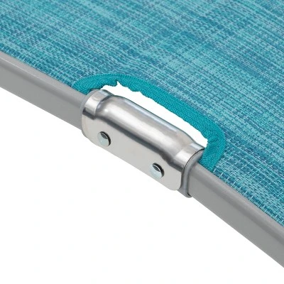 3pc Outdoor Aluminum Folding Adjustable Chaise Lounge Chair And Table Set Blue - Crestlive Products 7 3pc Outdoor Aluminum Folding Adjustable Chaise Lounge Chair And Table Set Blue - Crestlive Products - Image 5