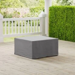 Outdoor Square Table & Ottoman Furniture Cover - Gray - Crosley -Sunnydaze Decor Store GUEST 4c31a449 29ba 41ee 9920 3f959cdc5c5a
