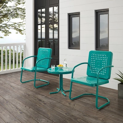 Bates 3pc Outdoor Chair Set - Turquoise - Crosley 9 Bates 3pc Outdoor Chair Set - Turquoise - Crosley - Image 7