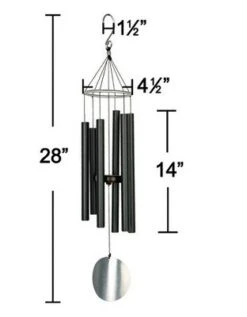 Nature's Melody Aureole Tunes Wind Chimes - 6-Tube Rustproof Aluminum Outdoor Windchime