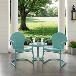 3pc Tulip Seating Set - Blue - Crosley -Sunnydaze Decor Store GUEST 4d77d3ff 80e9 4e38 bb94 530ce272d0ce