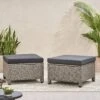 Puerta 2pk Outdoor Wicker Ottomans With Cushions - Black/Dark Gray - Christopher Knight Home 2 Puerta 2pk Outdoor Wicker Ottomans With Cushions - Black/Dark Gray - Christopher Knight Home -Sunnydaze Decor Store GUEST 4f091344 9851 439b 95ce b83d54888b20