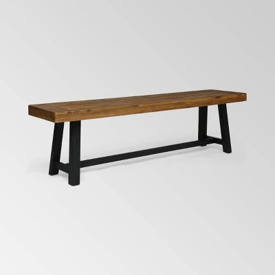 Raphael Acacia Wood Bench - Christopher Knight Home 8 Raphael Acacia Wood Bench - Christopher Knight Home - Image 6