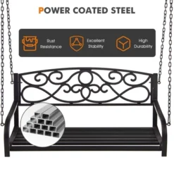 Tangkula Patio Hanging Porch Swing Outdoor 2-Person Metal Swing Bench Chair W/ Chains 17 Tangkula Patio Hanging Porch Swing Outdoor 2-Person Metal Swing Bench Chair W/ Chains -Sunnydaze Decor Store GUEST 50343f46 6c03 4617 aa9d 22f76d24263c