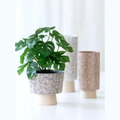 Alameda Grey Floral Planter Vase - Shiraleah